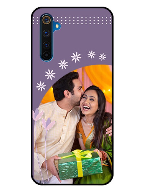 Custom Realme 6 Pro Custom Glass Mobile Case  - Lavender flowers design 