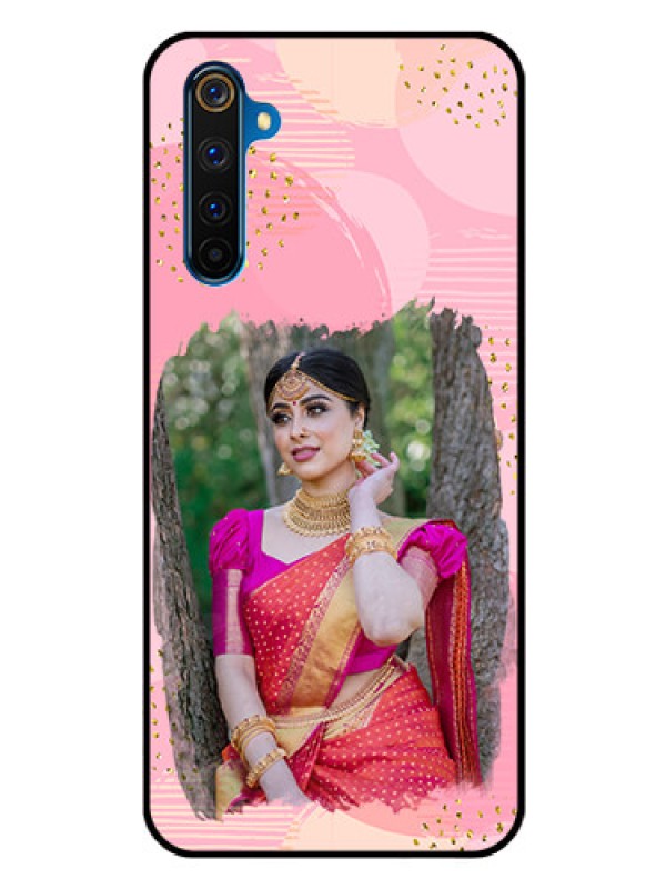 Custom Realme 6 Pro Personalized Glass Phone Case  - Gold Glitter Splash Design
