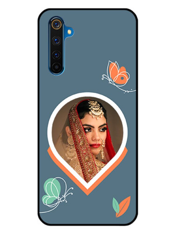 Custom Realme 6 Pro Custom Glass Mobile Case - Droplet Butterflies Design