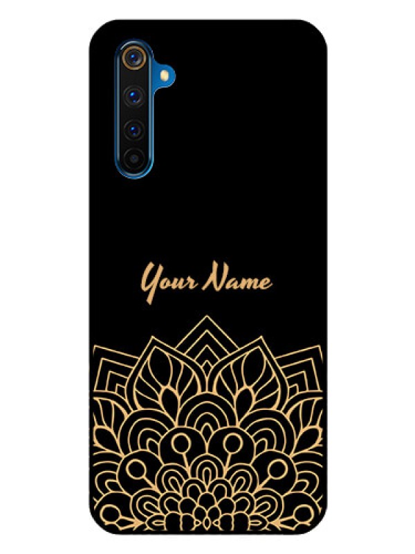 Custom Realme 6 Pro Custom Glass Phone Case - Golden mandala Design