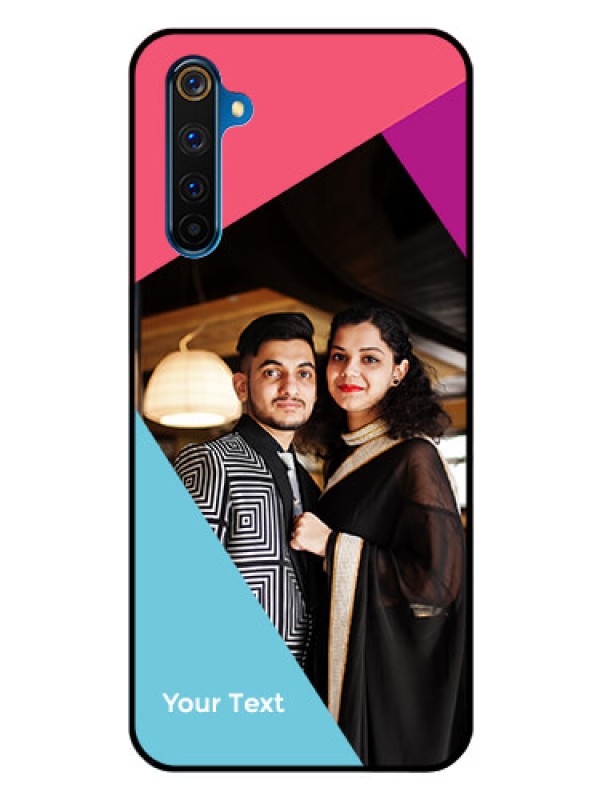Custom Realme 6 Pro Custom Glass Mobile Case - Stacked Triple colour Design