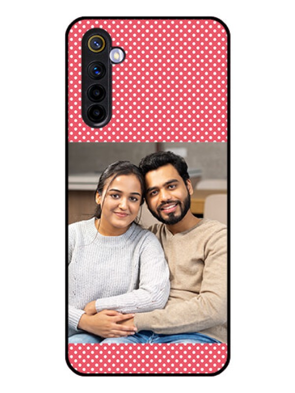 Custom Realme 6 Custom Glass Phone Case  - White Dotted Design