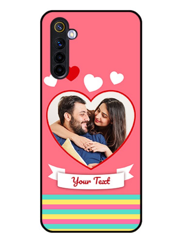Custom Realme 6 Photo Printing on Glass Case  - Love Doodle Design