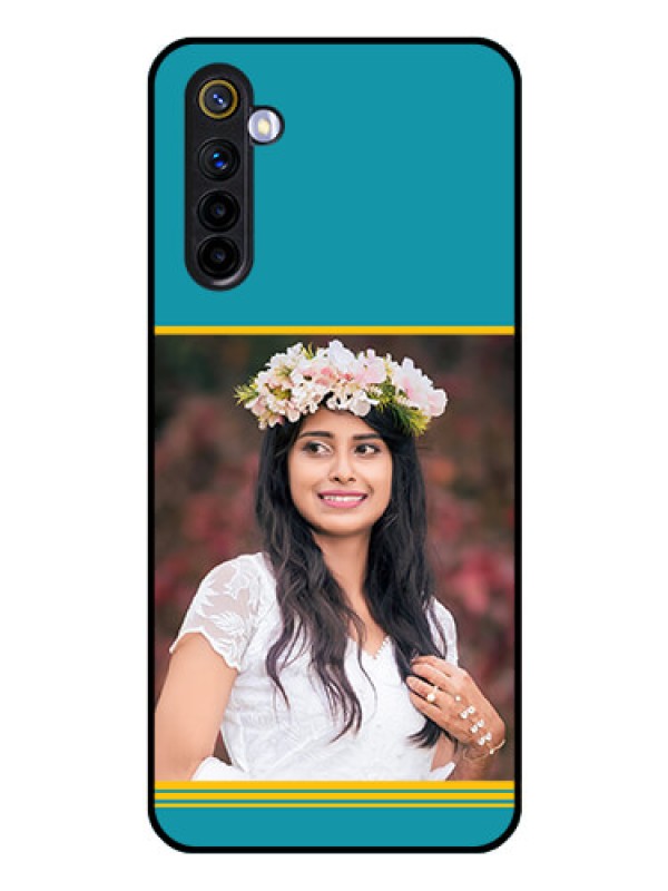 Custom Realme 6 Custom Glass Phone Case  - Yellow & Blue Design 