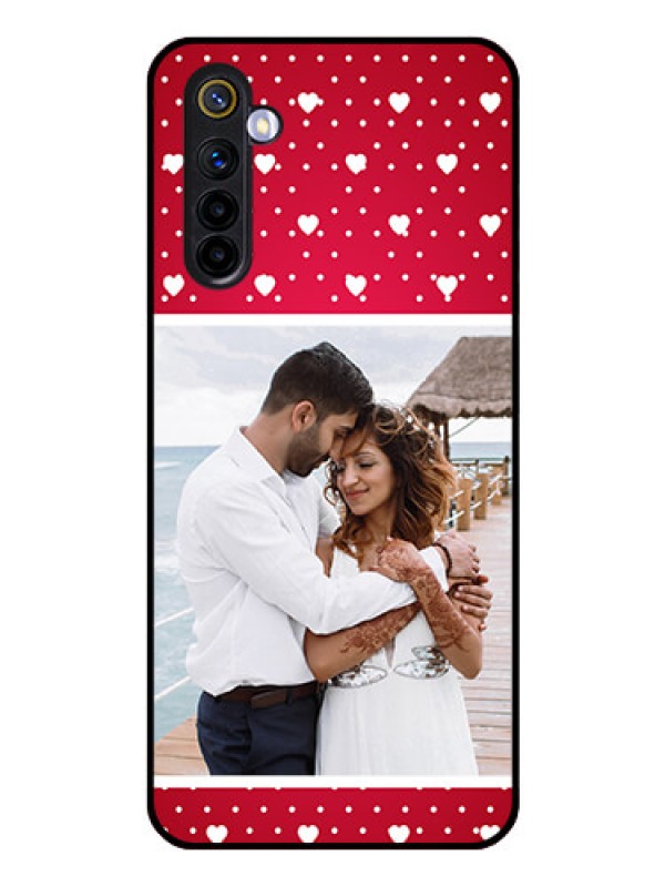 Custom Realme 6 Photo Printing on Glass Case  - Hearts Mobile Case Design
