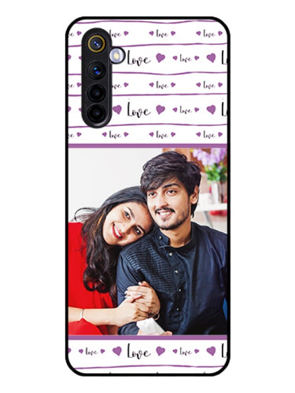 Custom Realme 6 Custom Glass Mobile Case  - Couples Heart Design
