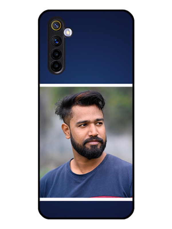Custom Realme 6 Personalized Glass Phone Case  - Simple Royal Blue Design
