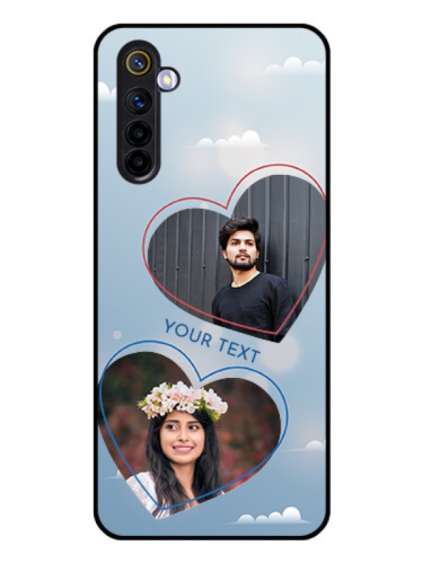 Custom Realme 6 Custom Glass Mobile Case  - Blue Color Couple Design 
