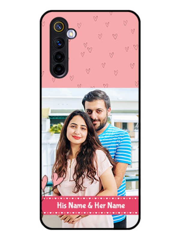 Custom Realme 6 Personalized Glass Phone Case  - Love Design Peach Color