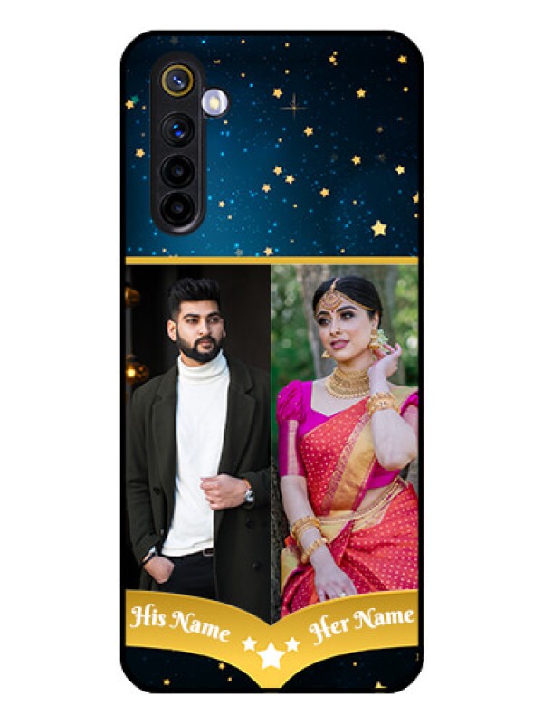 Custom Realme 6 Custom Glass Phone Case  - Galaxy Stars Backdrop Design