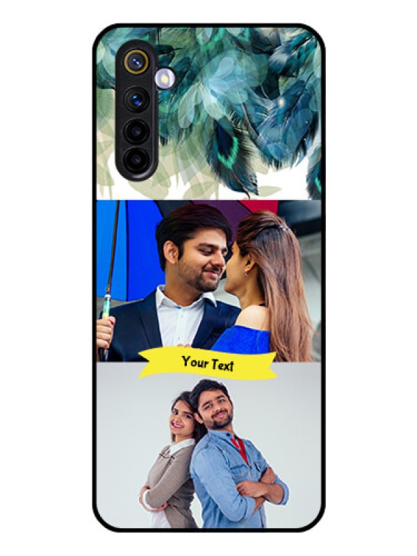 Custom Realme 6 Personalized Glass Phone Case  - Image with Boho Peacock Feather Design