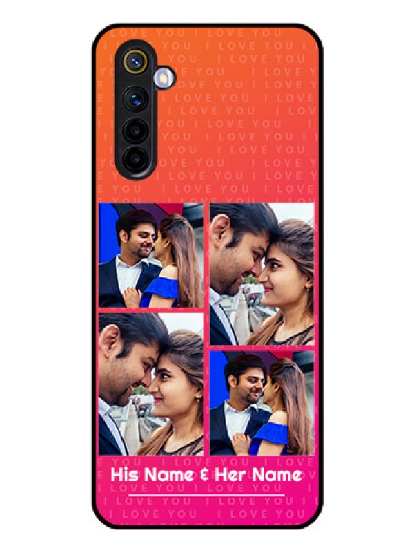 Custom Realme 6 Custom Glass Phone Case  - I Love You Pink Design