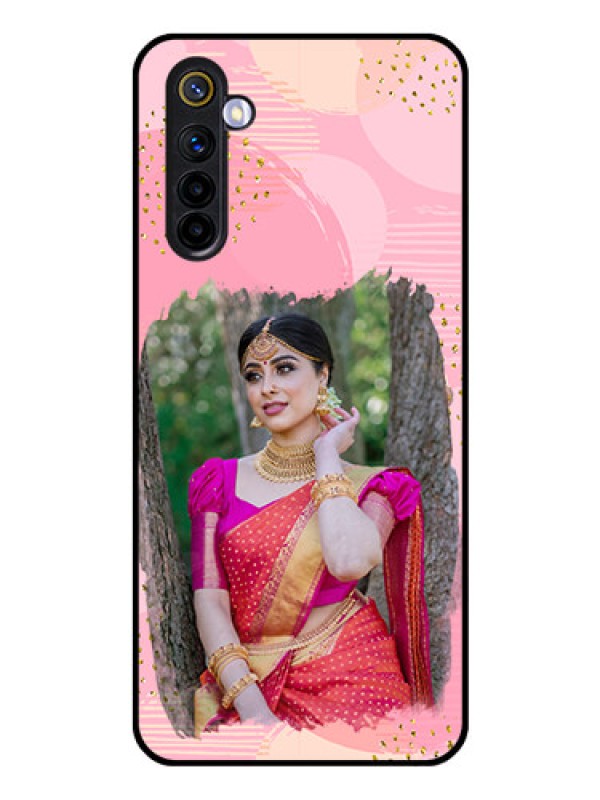 Custom Realme 6 Personalized Glass Phone Case  - Gold Glitter Splash Design