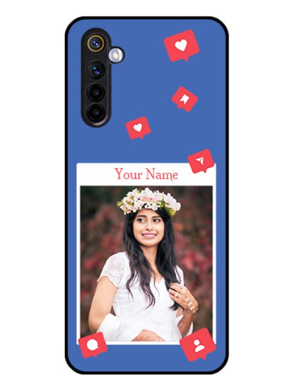 Custom Realme 6 Custom Glass Phone Case - Like Share And Comment Design