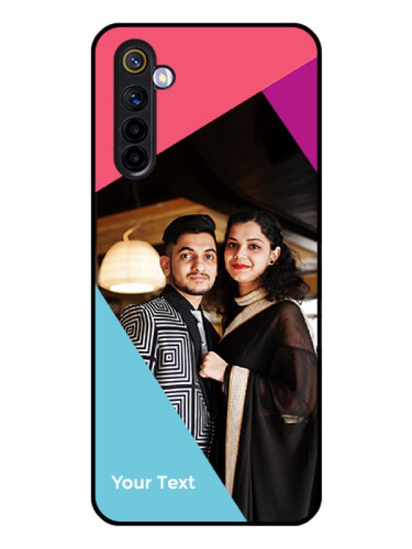 Custom Realme 6 Custom Glass Mobile Case - Stacked Triple colour Design