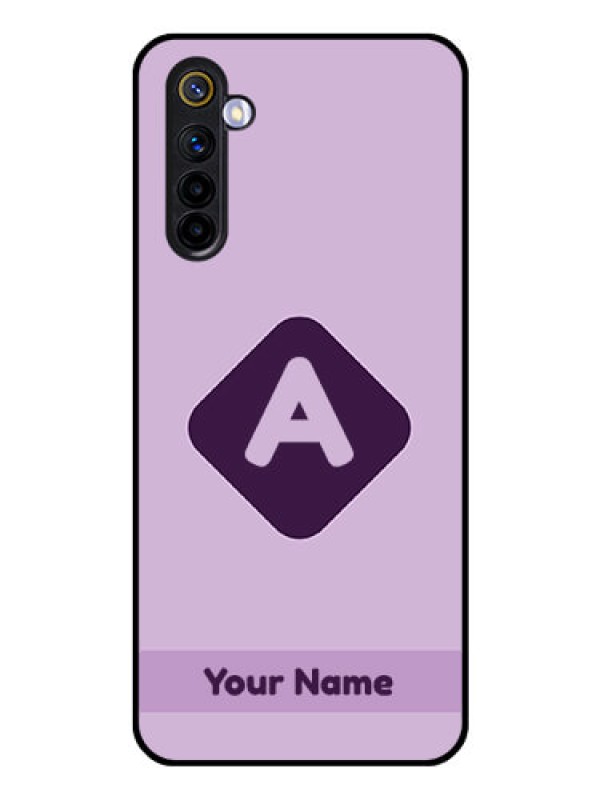 Custom Realme 6 Custom Glass Mobile Case - Custom Letter in curved badge Design