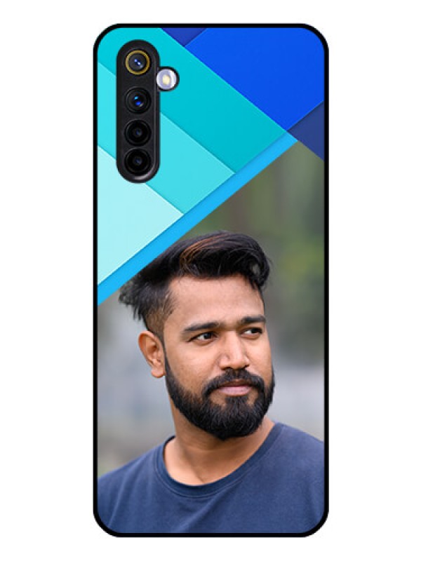 Custom Realme 6i Custom Glass Phone Case  - Blue Pattern Design