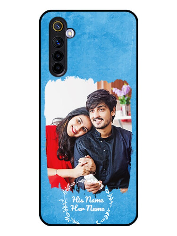 Custom Realme 6I Custom Glass Phone Case - Blue Color Vintage Design