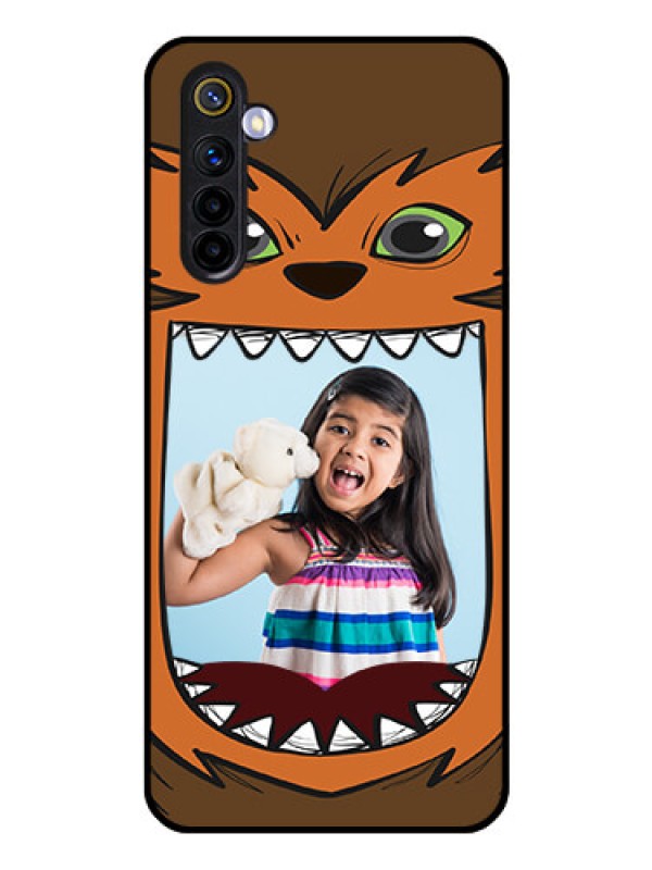 Custom Realme 6i Photo Printing on Glass Case  - Owl Monster Back Case Design