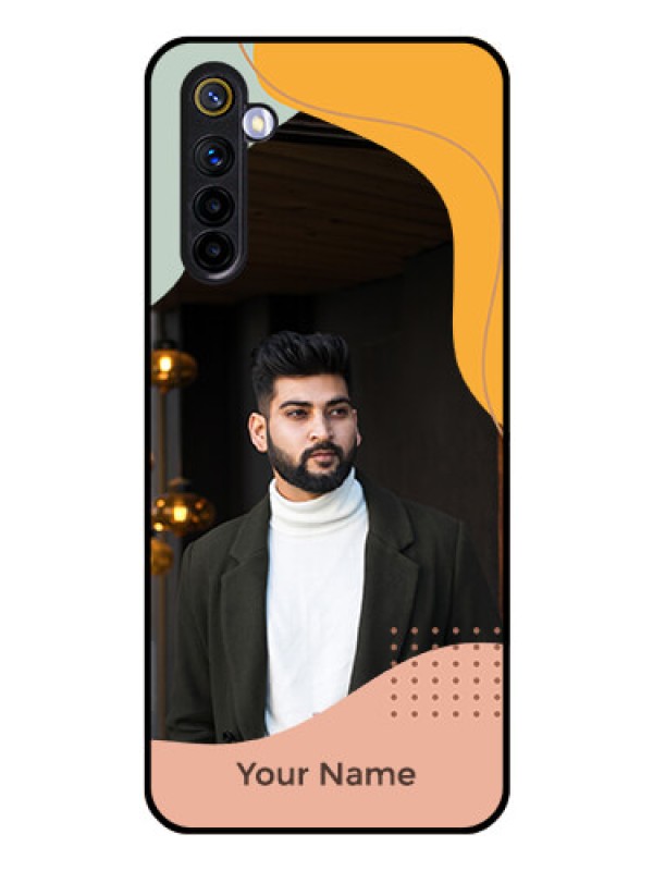 Custom Realme 6i Personalized Glass Phone Case - Tri-coloured overlay design
