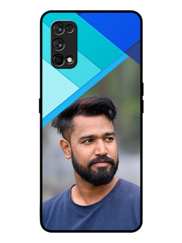 Custom Realme 7 Pro Custom Glass Phone Case  - Blue Pattern Design