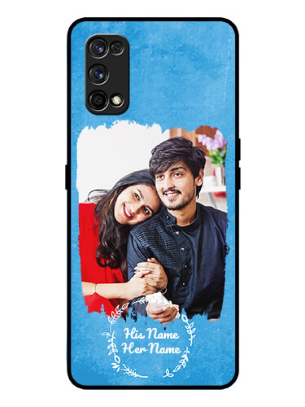 Custom Realme 7 Pro Custom Glass Phone Case - Blue Color Vintage Design