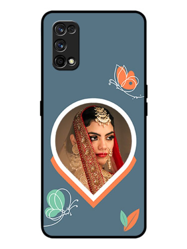 Custom Realme 7 Pro Custom Glass Mobile Case - Droplet Butterflies Design