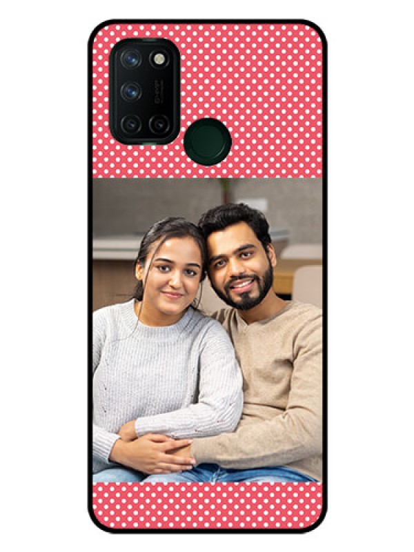 Custom Realme 7I Custom Glass Phone Case  - White Dotted Design