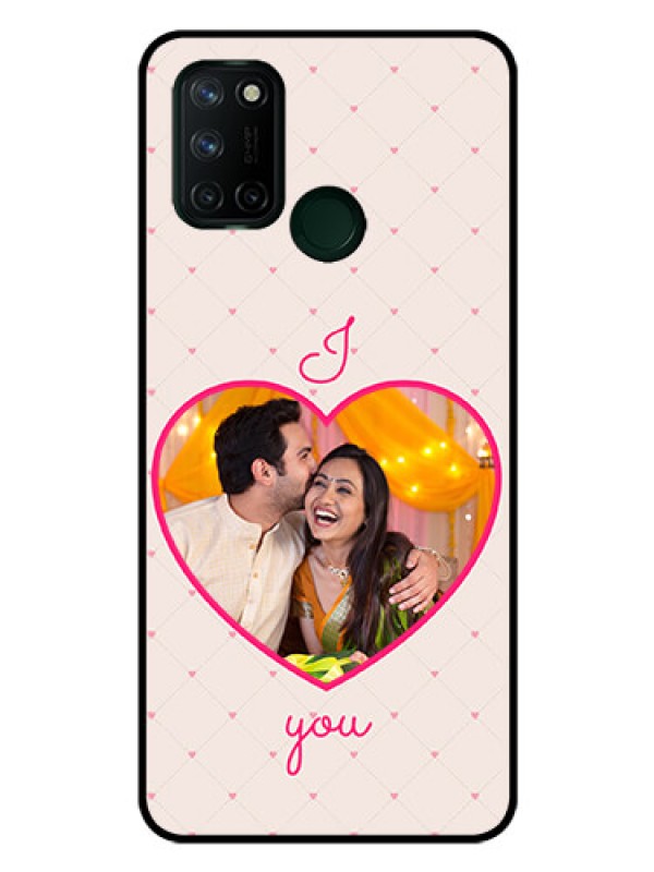 Custom Realme 7I Custom Glass Mobile Case  - Heart Shape Design