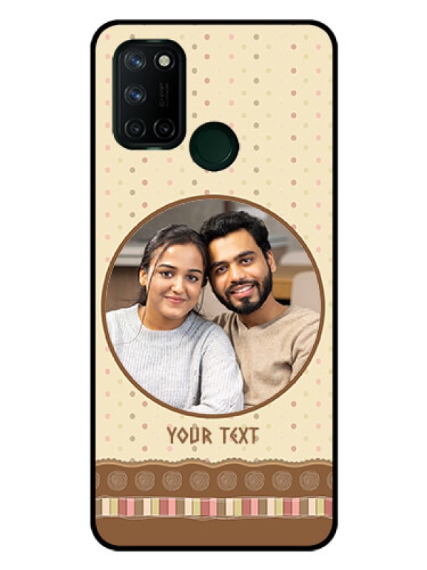 Custom Realme 7I Custom Glass Mobile Case  - Brown Dotted Mobile Case Design