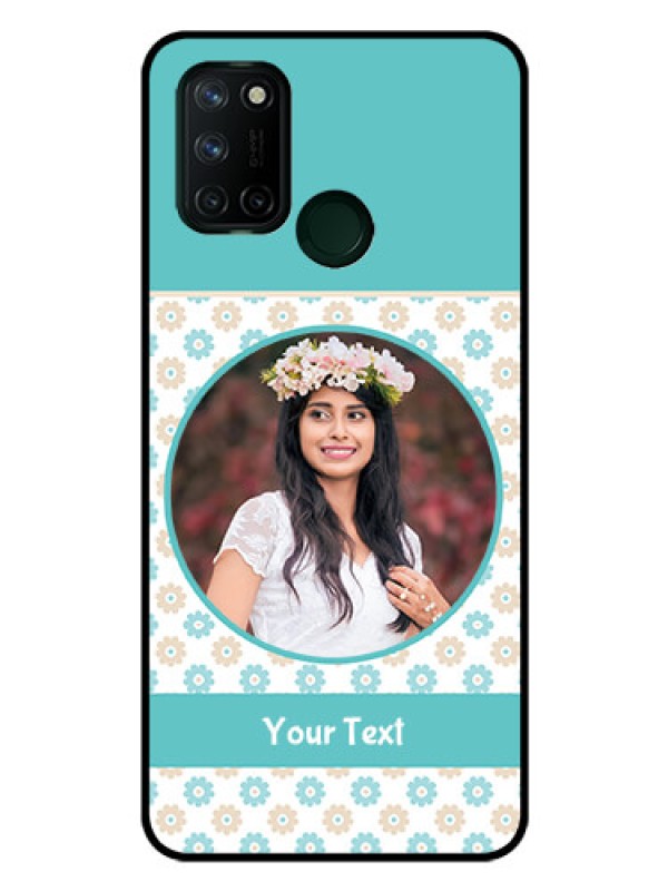 Custom Realme 7I Custom Glass Mobile Case  - Beautiful Flowers Design