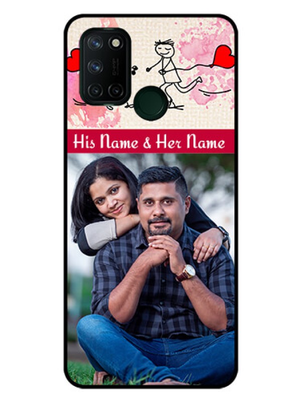 Custom Realme 7I Photo Printing on Glass Case  - You and Me Case Design