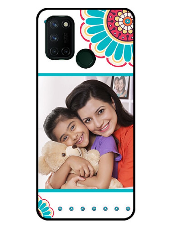 Custom Realme 7I Custom Glass Phone Case  - Flower Design