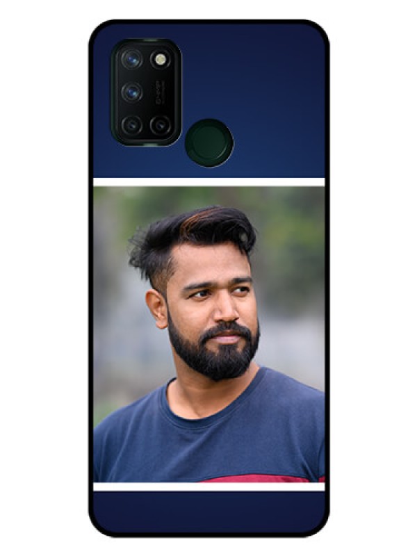 Custom Realme 7I Personalized Glass Phone Case  - Simple Royal Blue Design