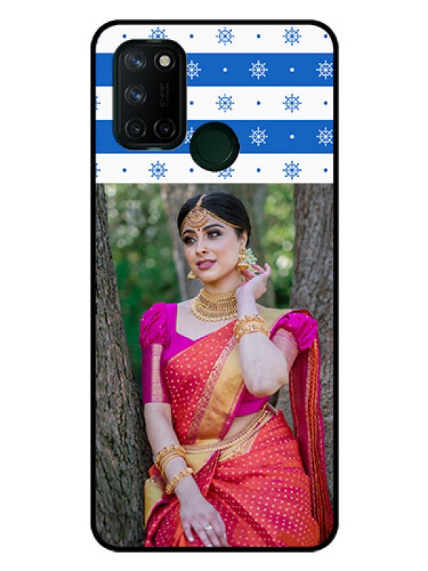 Custom Realme 7I Photo Printing on Glass Case  - Snow Pattern Design