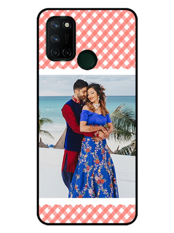 Custom Realme 7I Personalized Glass Phone Case  - Pink Pattern Design