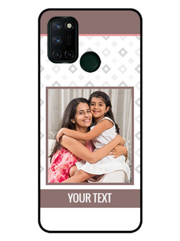 Custom Realme 7I Photo Printing on Glass Case  - Simple Diamond Design