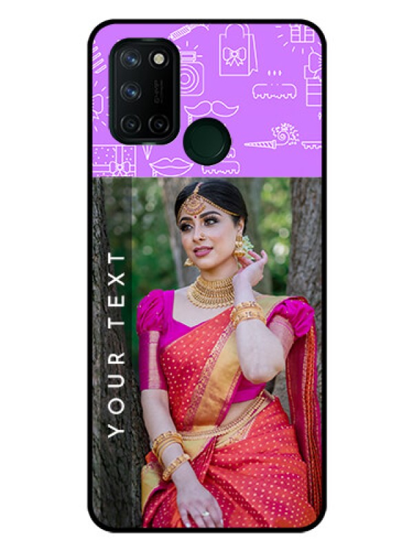 Custom Realme 7I Custom Glass Mobile Case  - Birthday Icons Design