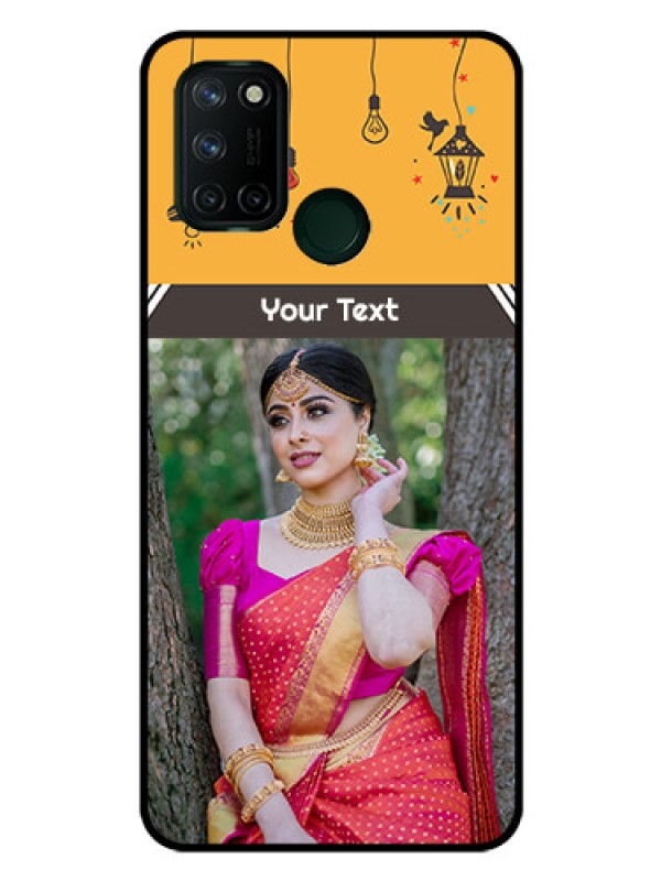 Custom Realme 7I Custom Glass Mobile Case  - with Family Picture and Icons 