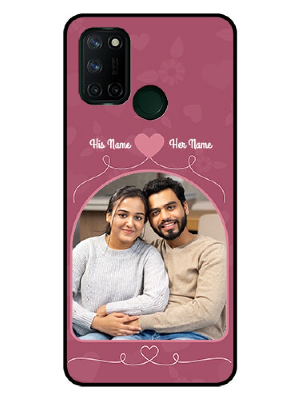 Custom Realme 7I Photo Printing on Glass Case  - Love Floral Design
