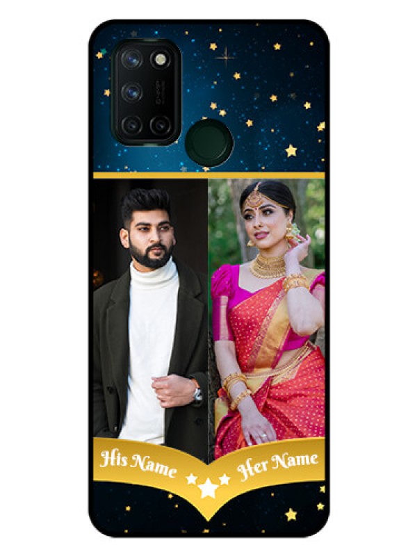 Custom Realme 7I Custom Glass Phone Case  - Galaxy Stars Backdrop Design