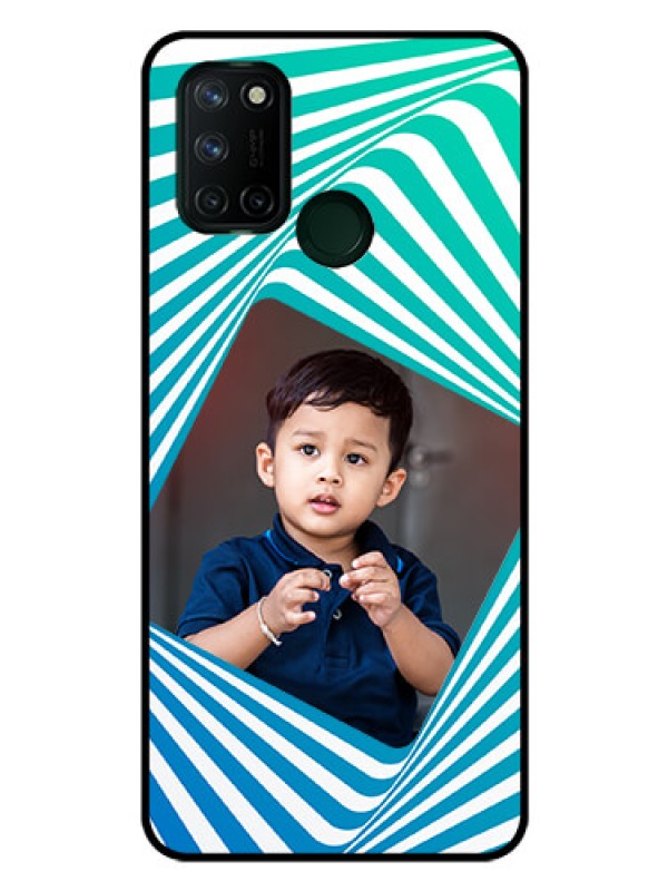 Custom Realme 7I Personalized Glass Phone Case  - Abstract Spiral Design