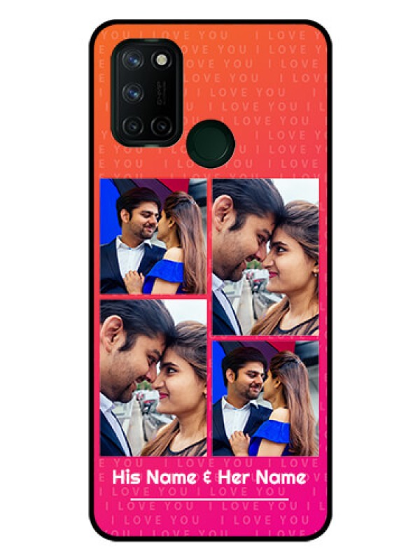 Custom Realme 7I Custom Glass Phone Case  - I Love You Pink Design