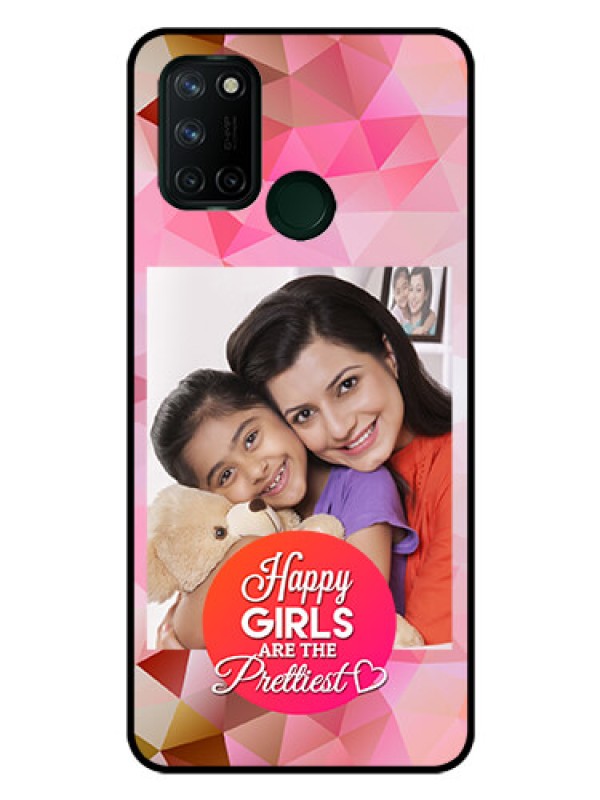 Custom Realme 7I Photo Printing on Glass Case  - Abstract Triangle Design