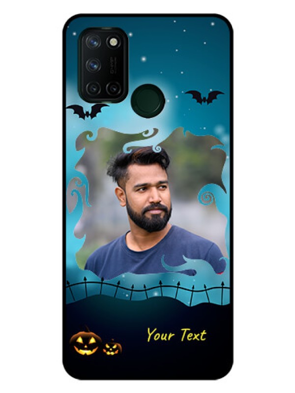Custom Realme 7I Custom Glass Phone Case  - Halloween frame design