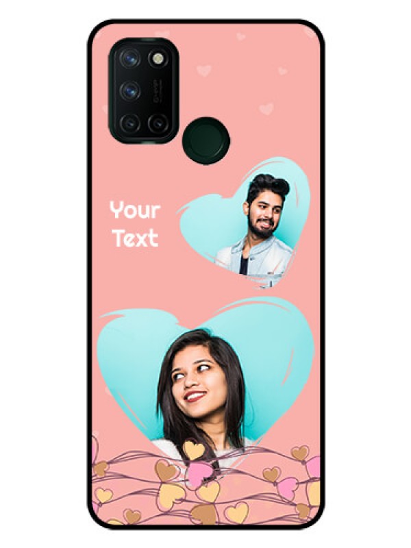 Custom Realme 7I Custom Glass Mobile Case  - Love Doodle Design