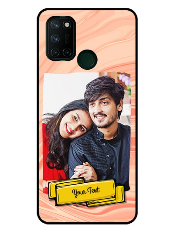 Custom Realme 7I Personalized Glass Phone Case  - Marble Texture Design