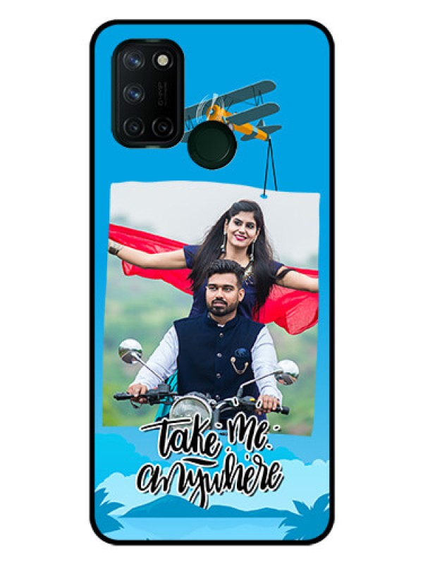 Custom Realme 7I Custom Glass Mobile Case  - Traveller Design 