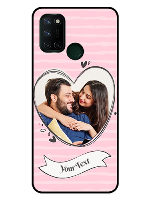 Custom Realme 7I Custom Glass Phone Case  - Vintage Heart Design