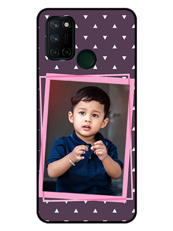 Custom Realme 7I Custom Glass Mobile Case  - Triangle Pattern Dotted Design